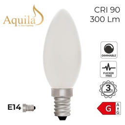 [ZIK008/4W27E14O] Candle C35 Porcelain 4W 2700K Light Bulb
